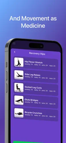 Exercise guidance screen displaying movement tracking and form correction feedback