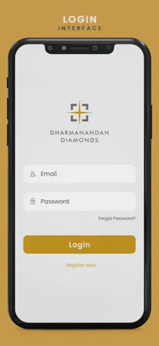 Diamond inventory browsing screen with search and filter by shape, colour, and clarity
